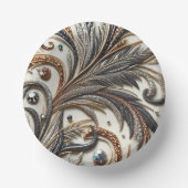 Glamouröses Barockdesign mit Glitzer und Edelstein Pappteller (Vorderseite)