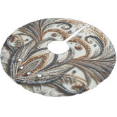 Glamouröses Barockdesign mit Glitzer und Edelstein Polyester Weihnachtsbaumdecke (Schrägansicht)