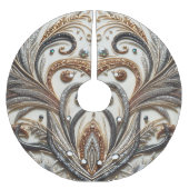 Glamouröses Barockdesign mit Glitzer und Edelstein Polyester Weihnachtsbaumdecke (Vorderseite)