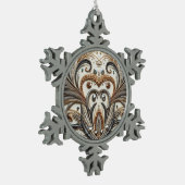 Glamouröses Barockdesign mit Glitzer und Edelstein Schneeflocken Zinn-Ornament (Links)