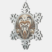 Glamouröses Barockdesign mit Glitzer und Edelstein Schneeflocken Zinn-Ornament (Rechts)