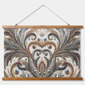 Glamouröses Barockdesign mit Glitzer und Edelstein Wandteppich Mit Holzrahmen (Vorne)