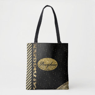 Glamouröses falsches Funkeln mit Schwarz und Gold Tasche