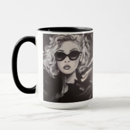 Glamouröses Frauenporträt - Modernes Kunstposter Tasse