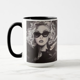 Glamouröses Frauenporträt - Modernes Kunstposter Tasse