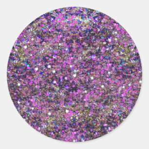 Glamouröses Gold Blau Pink Glitter Leeres Template Runder Aufkleber