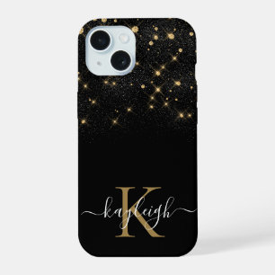 Glamouröses Gold Glitter Funkelndes Elegantes Luxu iPhone 15 Hülle