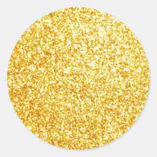 Glamouröses Gold Glitter Leer Template Klassisch Runder Aufkleber