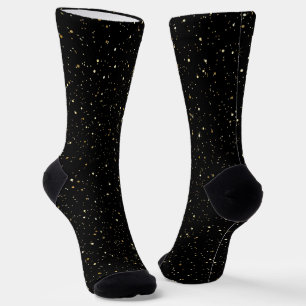 Glamouröses Gold-Glitter und Glanz auf schwarzem B Socken