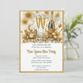 Glamouröses Gold im Silvesterfest-Party Einladung (Stehend Vorderseite)