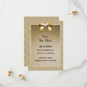 Glamouröses Gold & Stylishes Juwel Hochzeit Save The Date