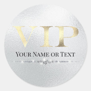 Glamouröses Gold VIP auf Silber Runder Aufkleber