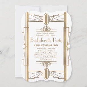 Glamouröses Great Gatsby Junggesellinnenabschied i Einladung
