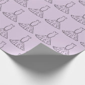 Glamouröses Hochzeitskleid Lila, nahtlos Geschenkpapier (Ecke)