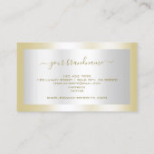 Glamouröses Licht, Silber und Gold-Dekoration Visitenkarte (Rückseite)