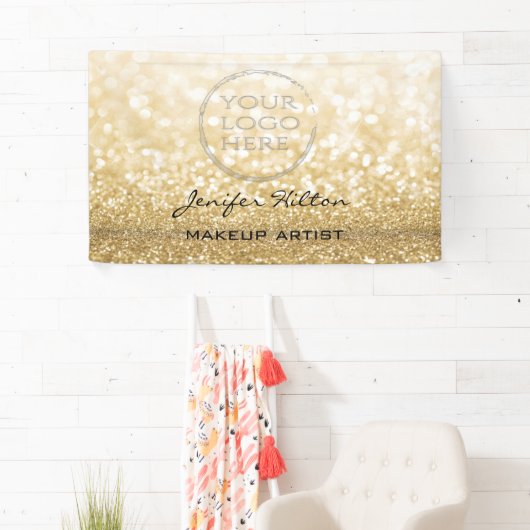 Glamouröses, modernes, schicke goldenes Logo Banner (Insitu)