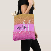 Glamouröses Pink & Gold Glitter Funkel Farbverlauf Tasche (Von Nahem)