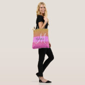 Glamouröses Pink & Gold Glitter Funkel Farbverlauf Tasche (Am Model)