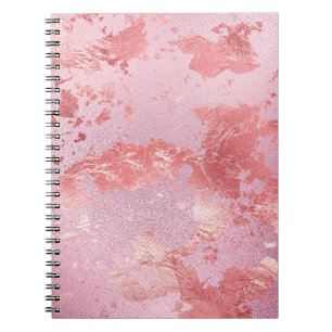 Glamouröses Rosa Glänzendes Metallfolie Notizblock