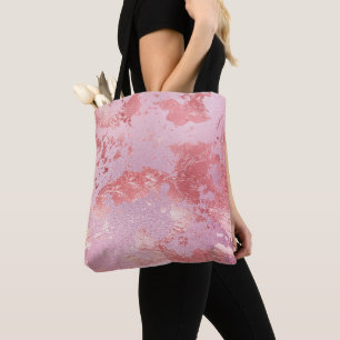 Glamouröses Rosa Glänzendes Metallfolie Tasche