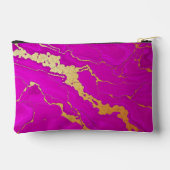 Glamouröses rosa und goldenes Marmor Zubehörtasche (Rückseite)