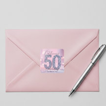 Glamouröses Rosa und Silbernes Pailletten 50. Gebu