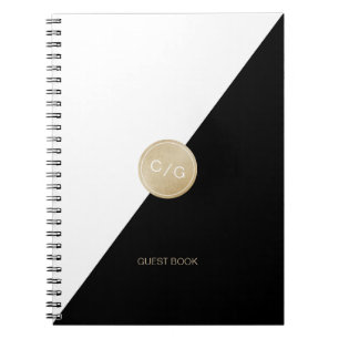 Glamouröses roségoldenes Hochzeitsgästebuch mit Gl Notizblock