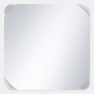 Glamouröses silbernes Aussehen, leere elegante Vor Quadratischer Aufkleber