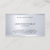 Glamouröses Silver Look Elegant Modernes Cooles Sc Visitenkarte (Rückseite)