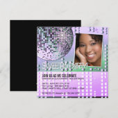 Glamourous 16 . Geburtstag Disco Ball Einladung (Vorne/Hinten)