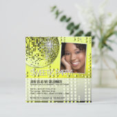 Glamourous 16 . Geburtstag Disco Ball Einladung (Stehend Vorderseite)