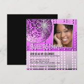 Glamourous 16 . Geburtstag Disco Ball Einladung (Vorne/Hinten)