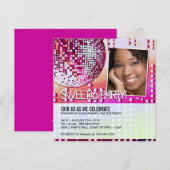 Glamourous 16 . Geburtstag Disco Ball Einladung (Vorne/Hinten)