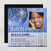 Glamourous 16 . Geburtstag Disco Ball Einladung (Vorne/Hinten)