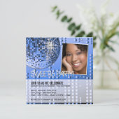 Glamourous 16 . Geburtstag Disco Ball Einladung (Stehend Vorderseite)