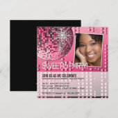 Glamourous 16 . Geburtstag Disco Ball Einladung (Vorne/Hinten)