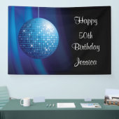 Glamourous 50. Geburtstag Blue Party Disco Ball Banner (Messe)