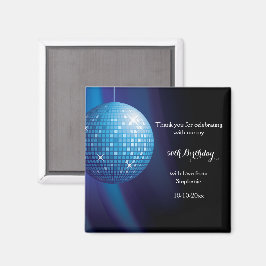 Glamourous 50. Geburtstag Blue Party Disco Ball Magnet