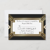 Glamourous Art Deco Geometric Wedding RSVP (Rückseite)