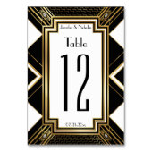 Glamourous Art Déco Geometrische Hochzeitshochzeit Tischnummer (Rückseite)