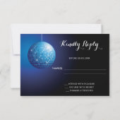 Glamourous Birthday Blue Party Diskothek Ball RSVP Karte (Rückseite)
