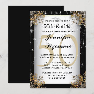 Glamourous Birthday Template - 50. Geburtstag Einladung