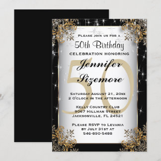 Glamourous Birthday Template - 50. Geburtstag Einladung