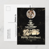 Glamourous Chic Xmas Golden Glow Tree Foto Postkarte (Vorne/Hinten)