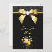 Glamourous Elegance Birthday Party Save The Date (Vorderseite)