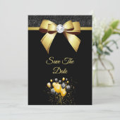 Glamourous Elegance Birthday Party Save The Date (Stehend Vorderseite)