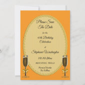 Glamourous Elegance Birthday Party Save The Date (Rückseite)