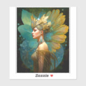 Glamourous Fairy Woman Fantasy Art Aufkleber (Blatt)