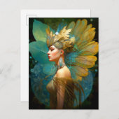 Glamourous Fairy Woman Fantasy Art Postkarte (Vorne/Hinten)