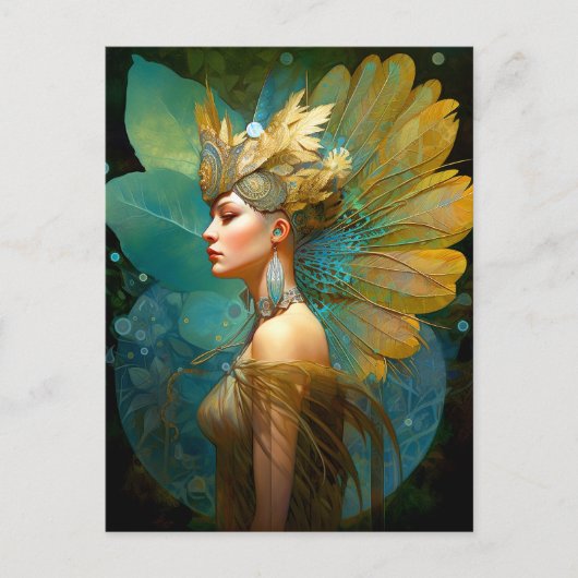 Glamourous Fairy Woman Fantasy Art Postkarte (Vorderseite)